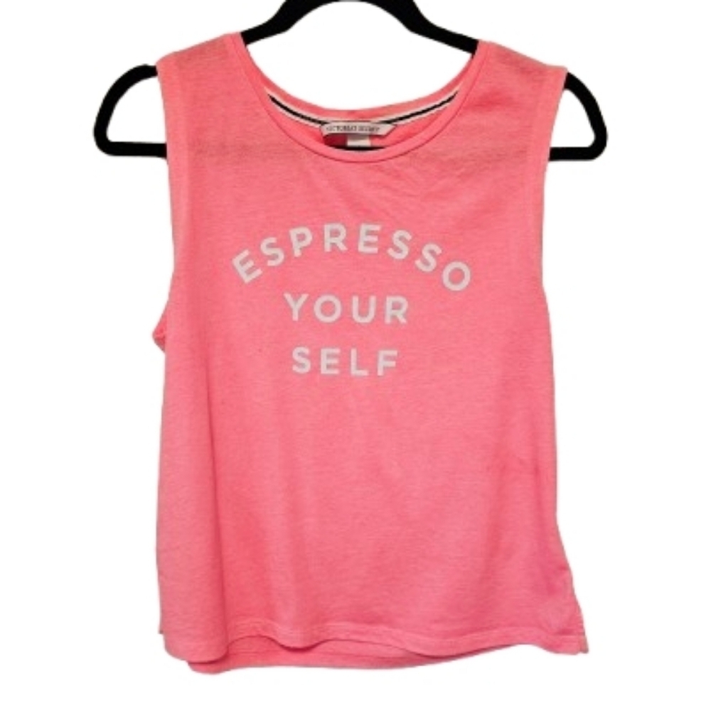 Victoria's Secret Pink Sleeveless Tank Top 'Espresso Your Self" Women's S/P